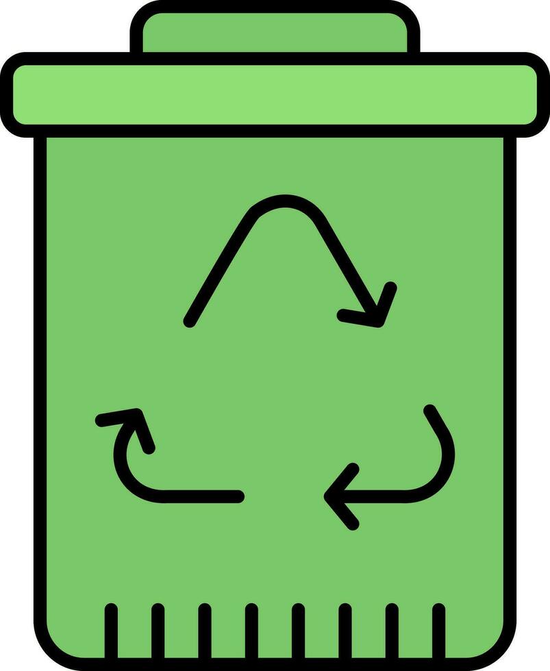 reciclaje línea lleno icono vector