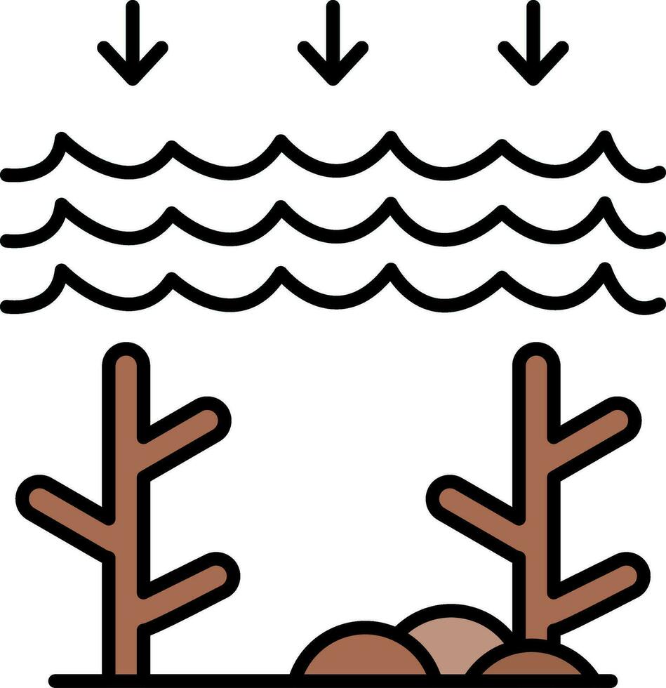 Ocean Acidity Line Filled Icon vector