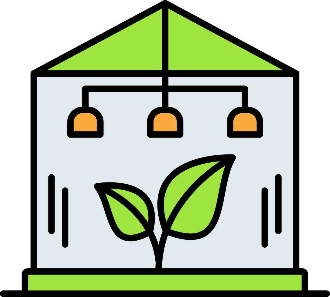 Greenhouse Line Filled Icon vector