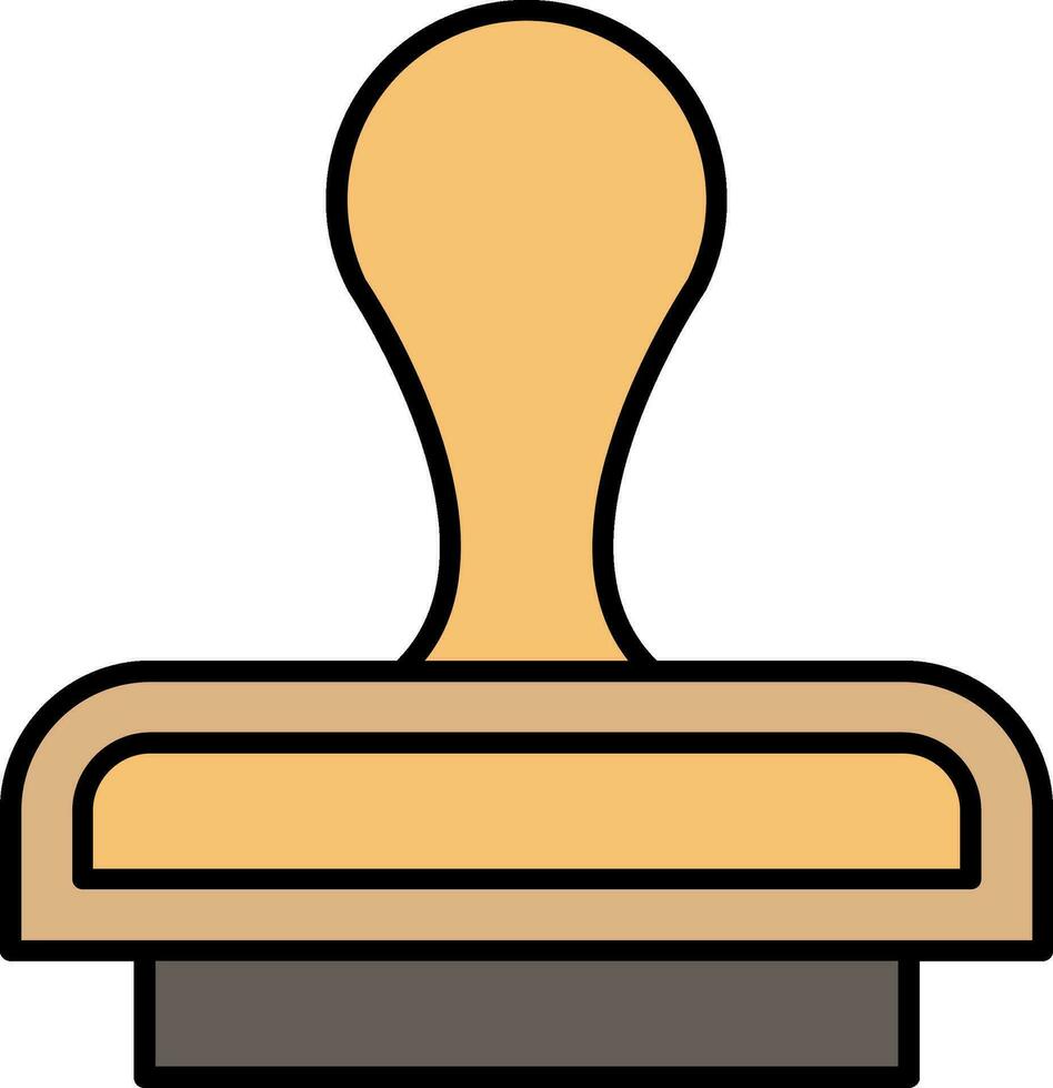 Stamp Line Filled Icon vector