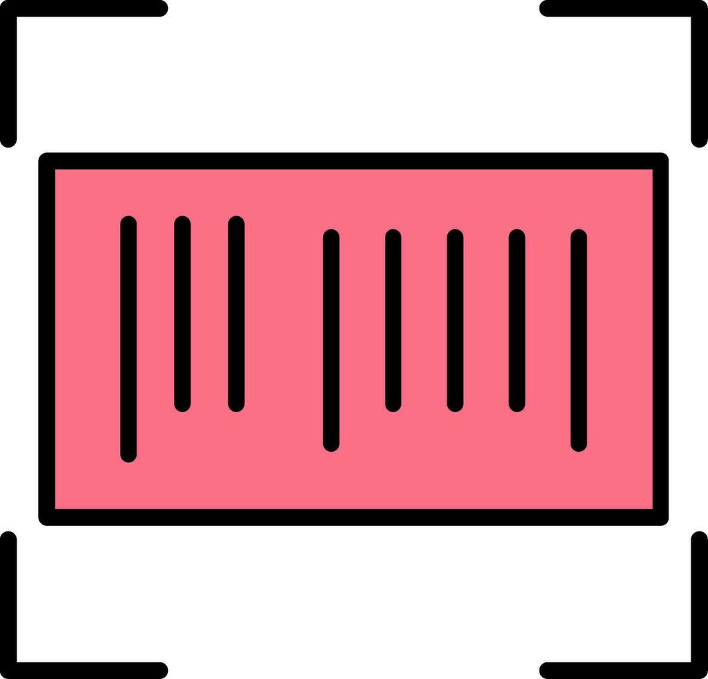 Barcode Line Filled Icon vector