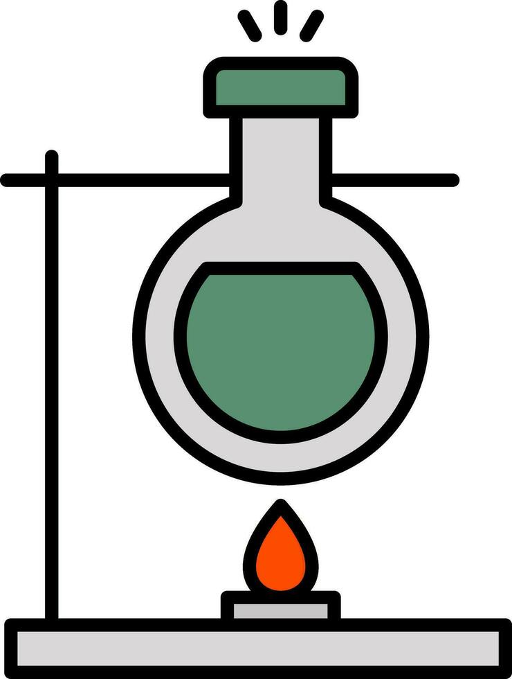 Bunsen Burner Line Filled Icon vector