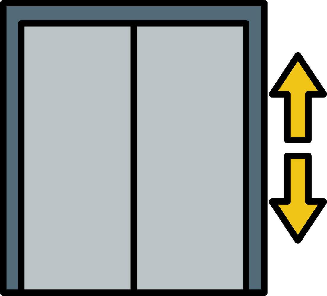 Lift Line Filled Icon vector