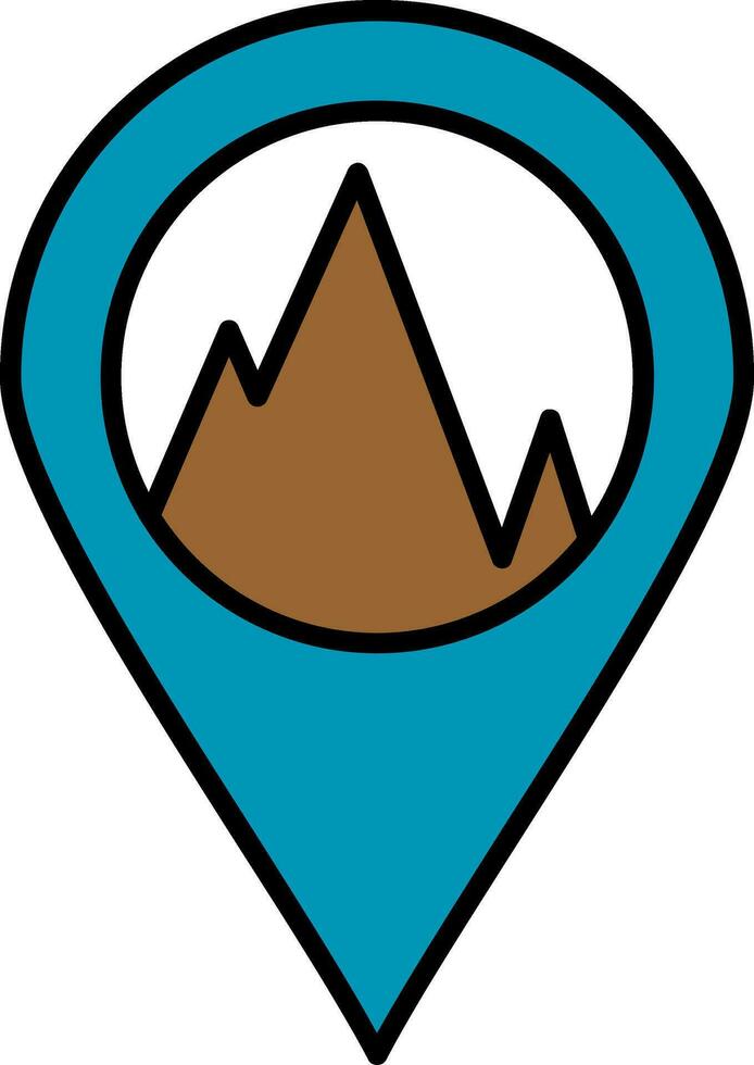 Hill Map Line Filled Icon vector