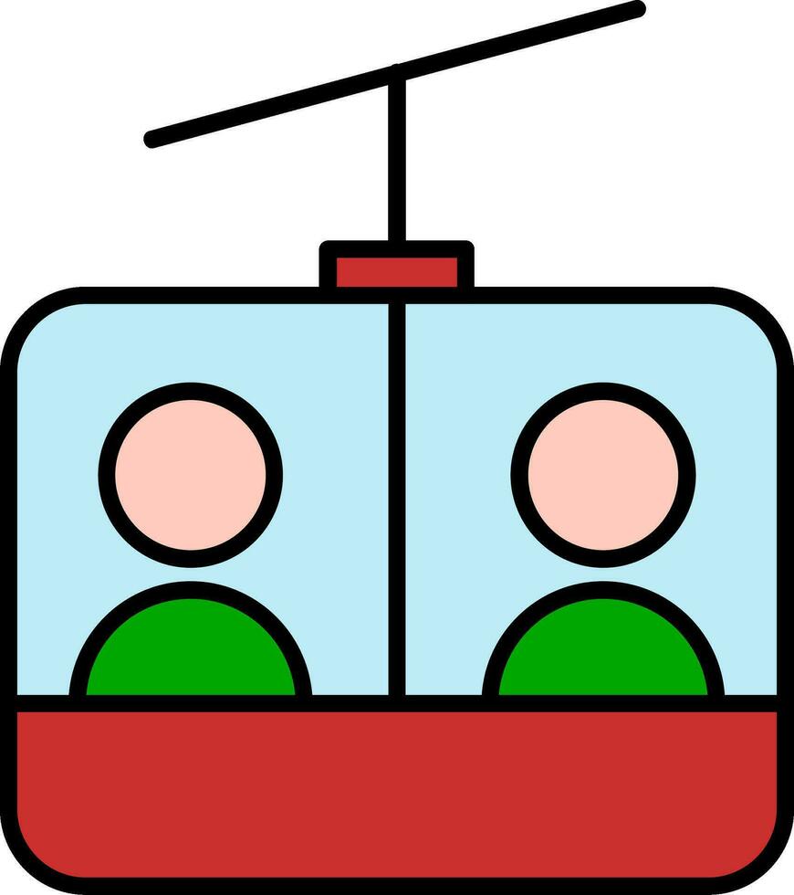 Ski Lift Line Filled Icon vector