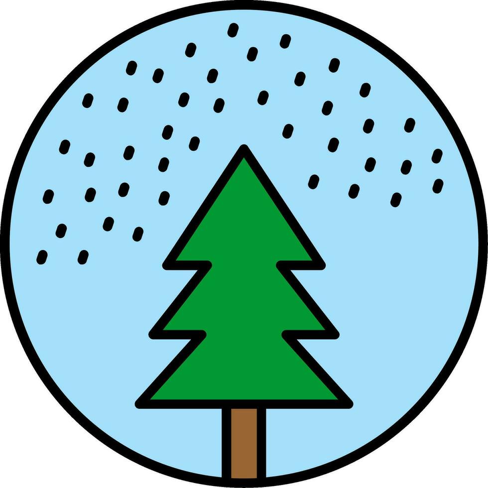 Snow Globe Line Filled Icon vector