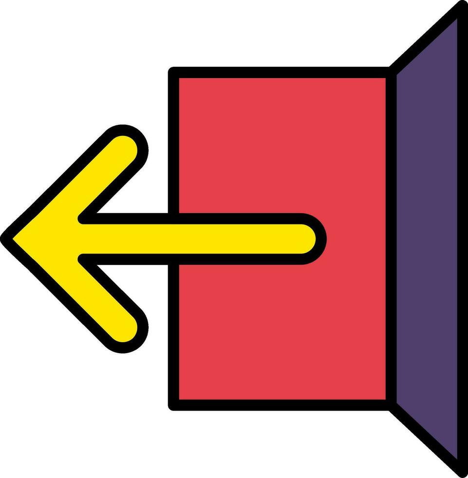 Logout Line Filled Icon vector