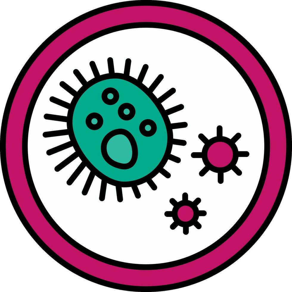 Bacteria Line Filled Icon vector