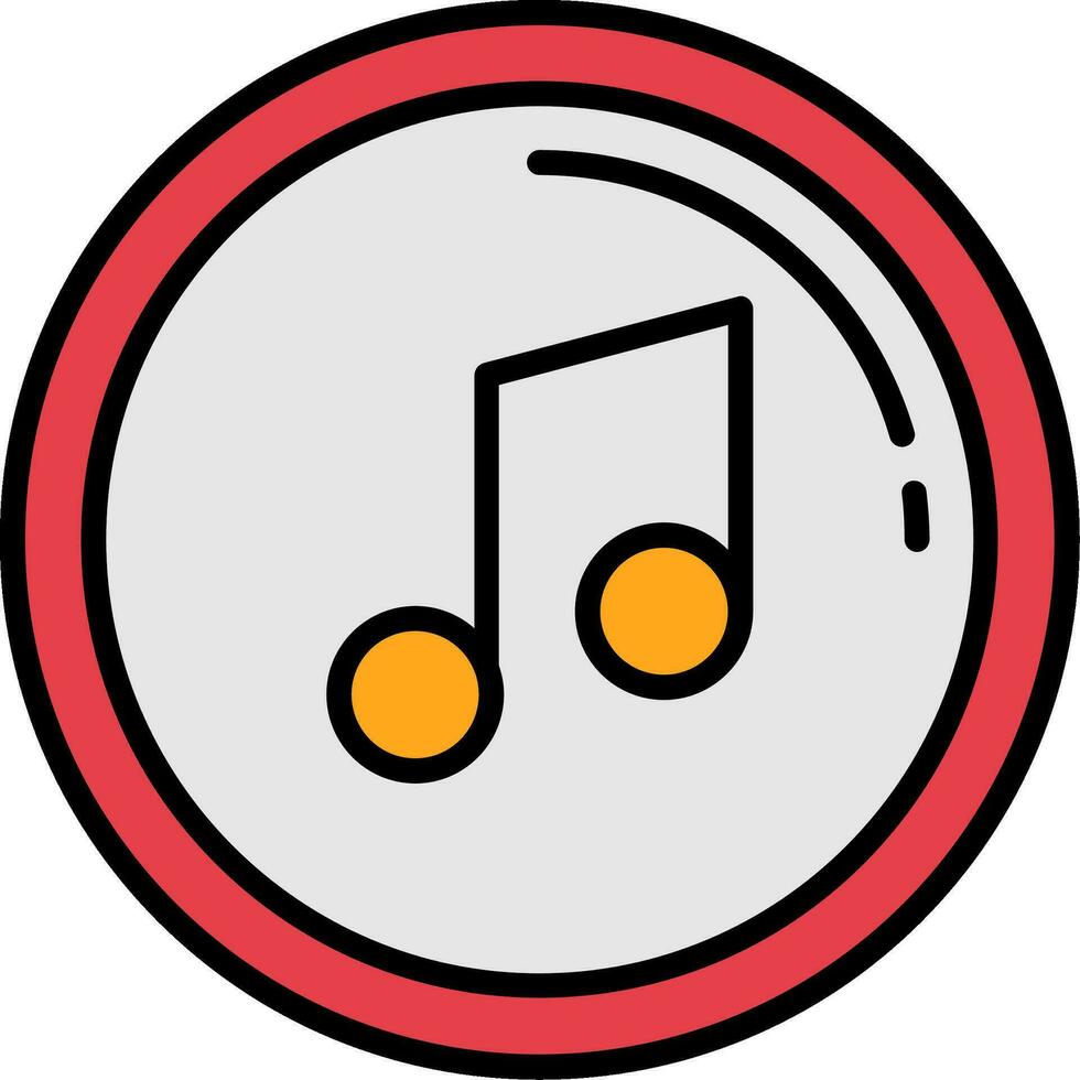 Music Note Line Filled Icon vector