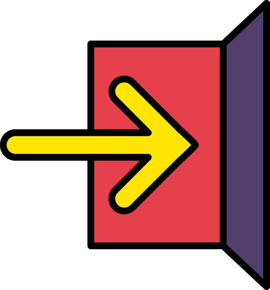Sign In Line Filled Icon vector