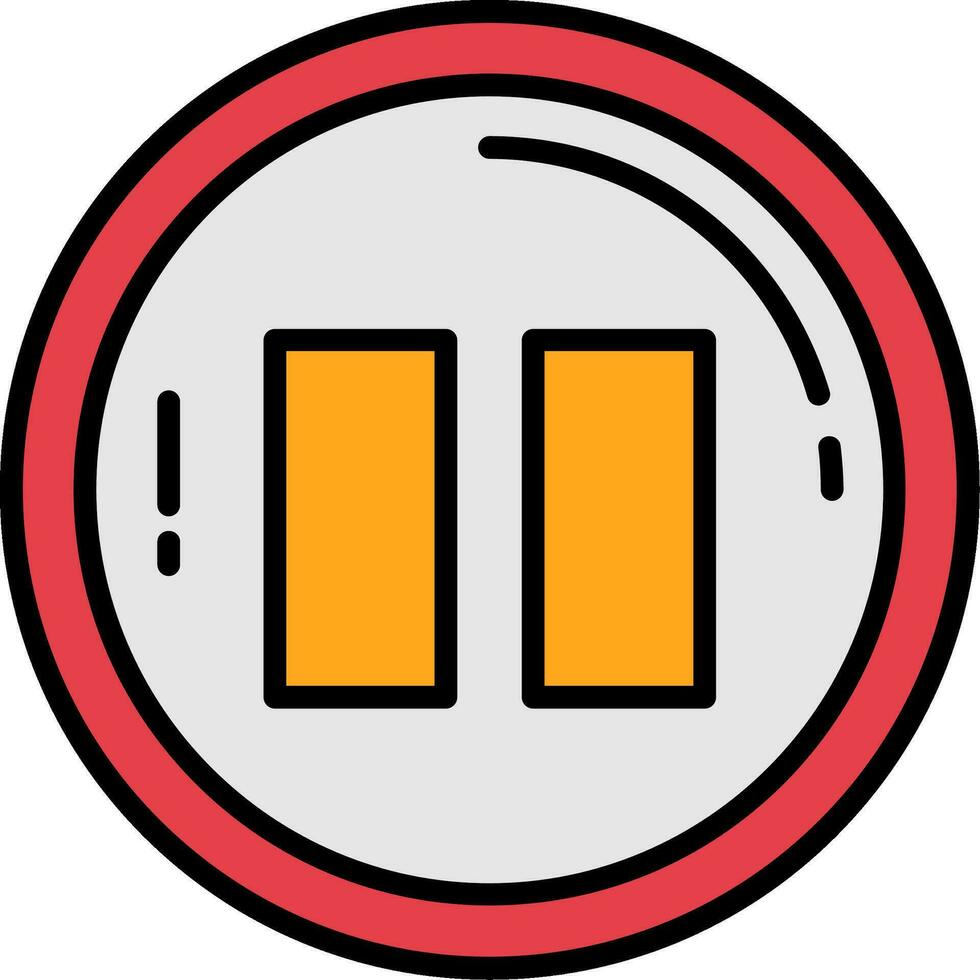 Pause Line Filled Icon vector