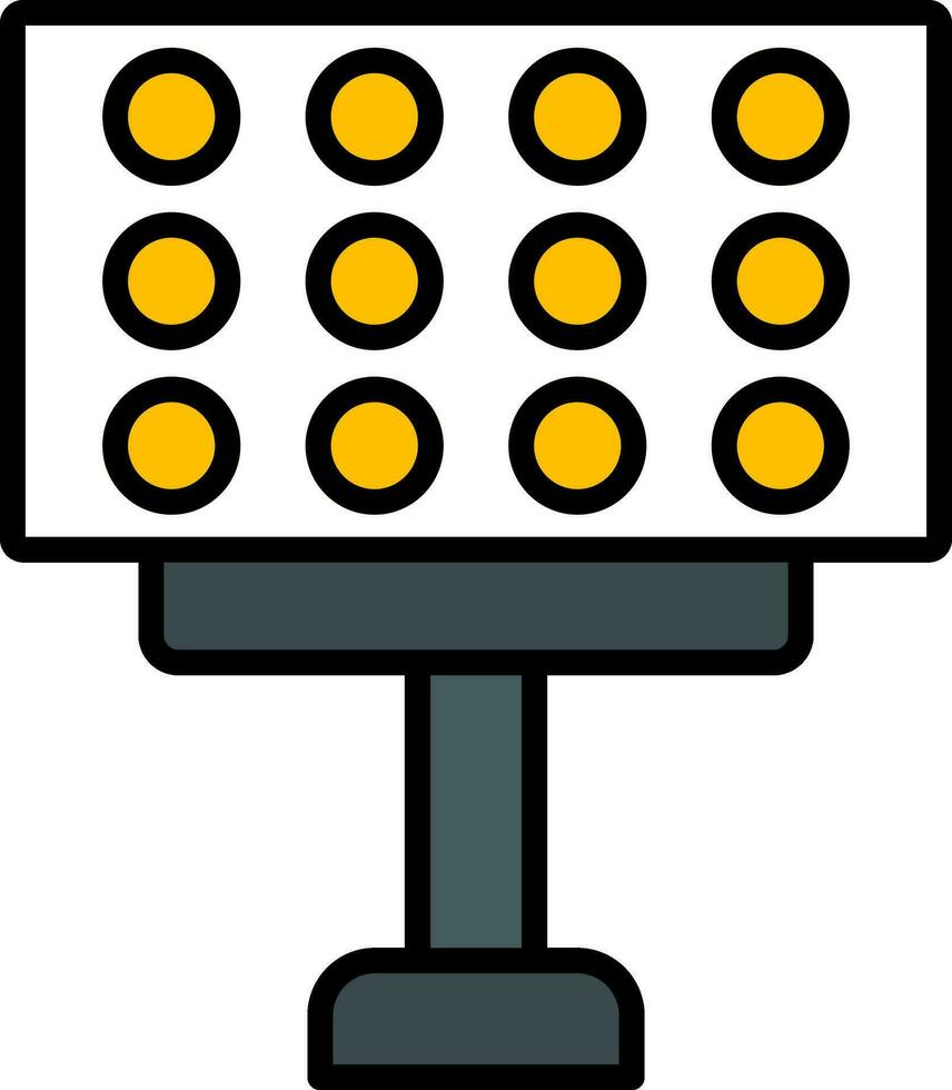 Stadium Lights Line Filled Icon vector