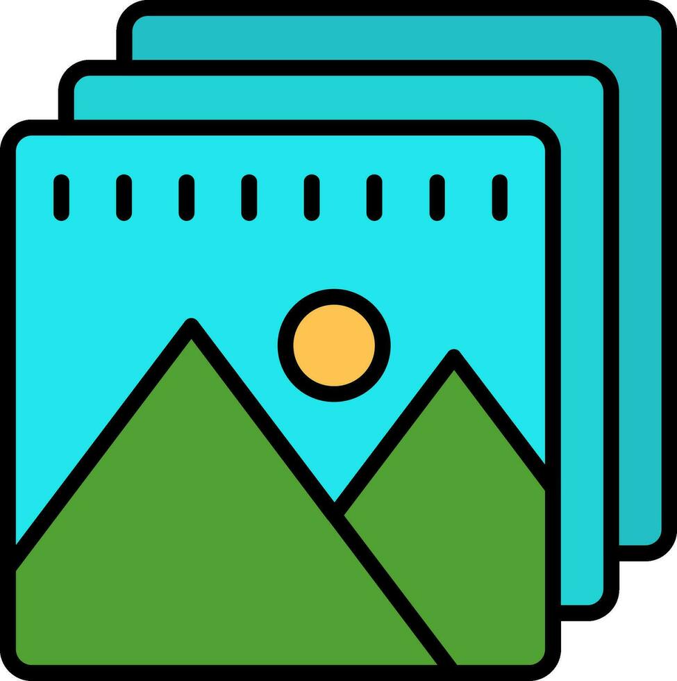 Picture Line Filled Icon vector
