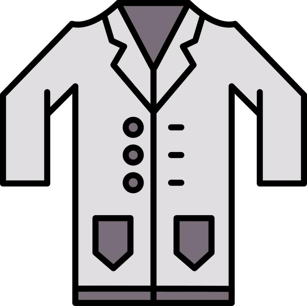 Lab Coat Line Filled Icon vector