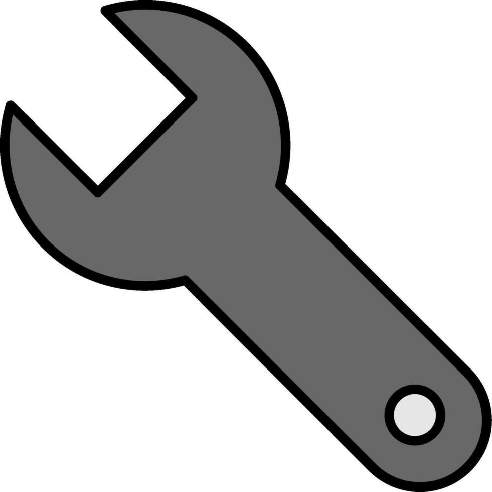 llave inglesa línea lleno icono vector