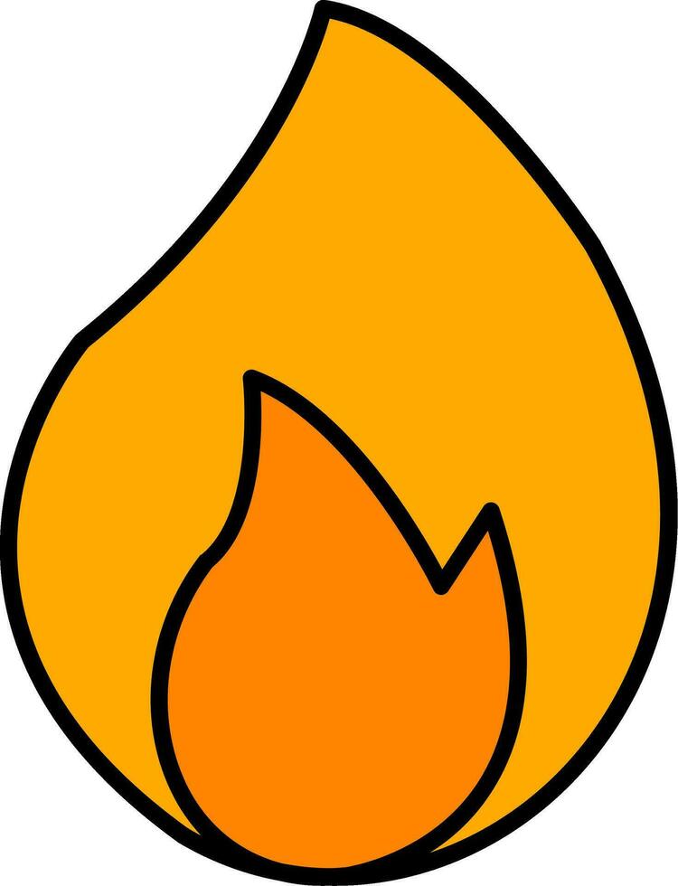 Burn Line Filled Icon vector