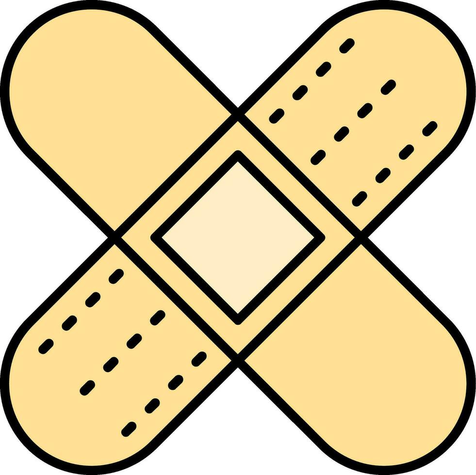 Bandage Line Filled Icon vector