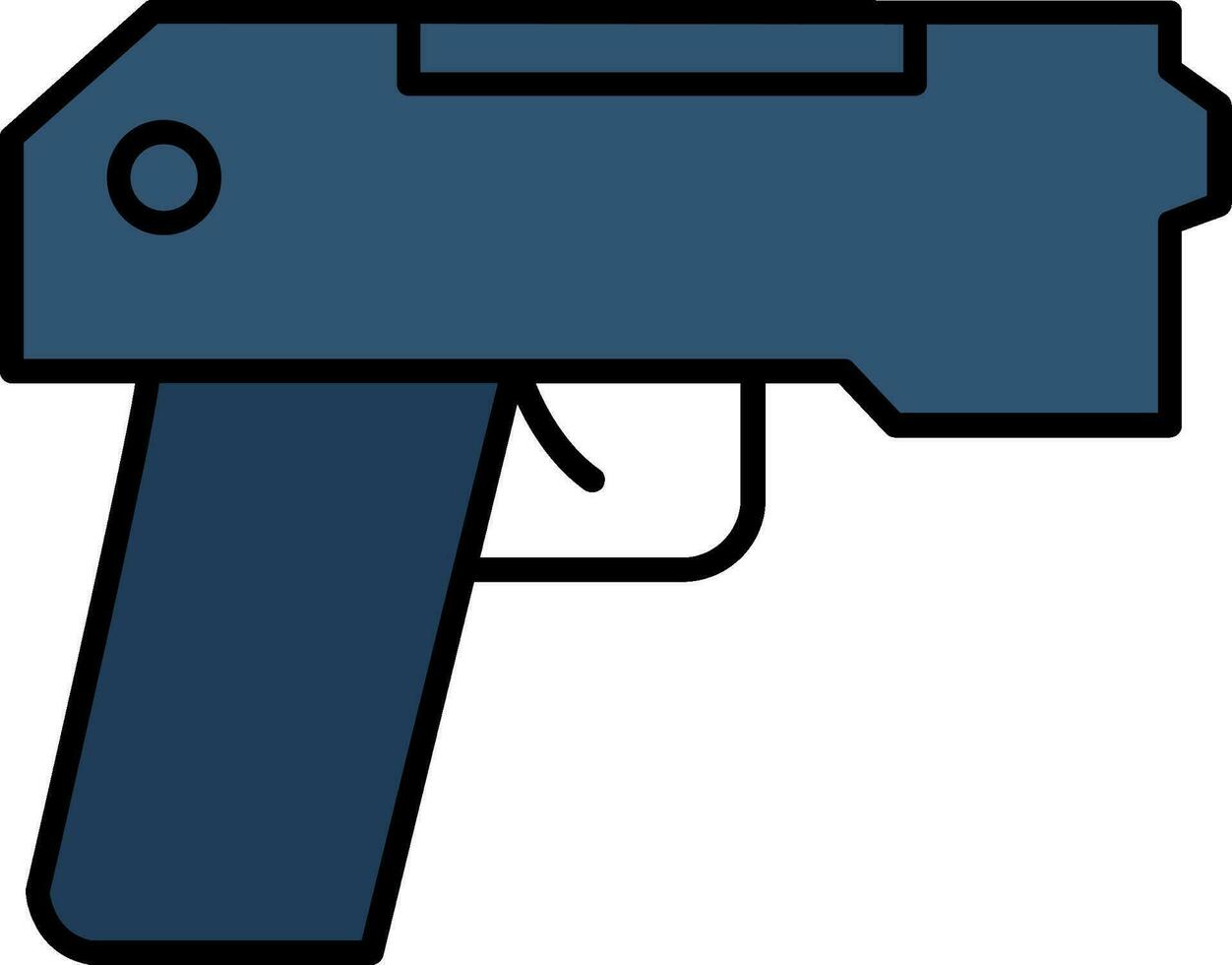 icono lleno de línea de pistola vector