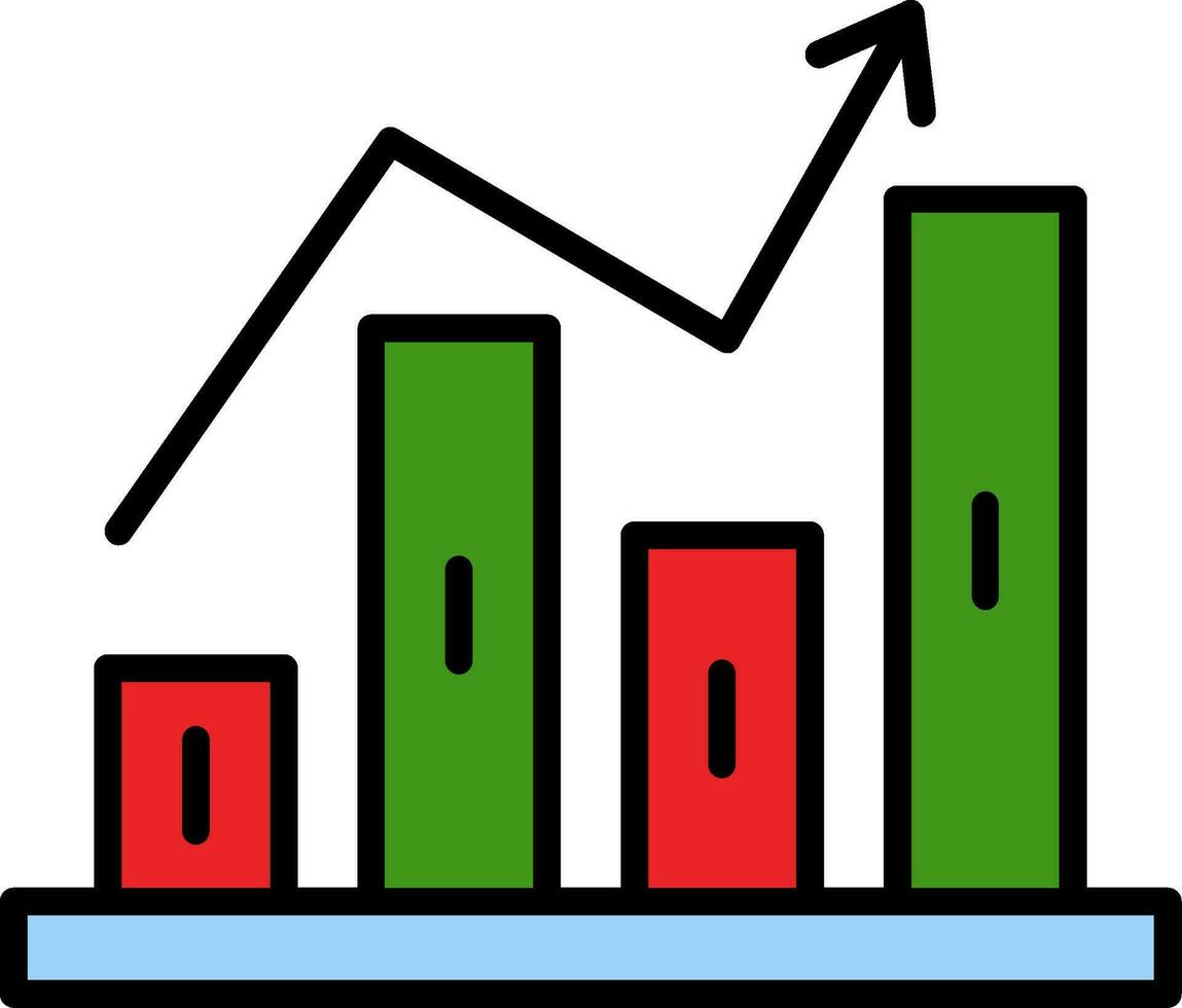 Stock Market Line Filled Icon vector