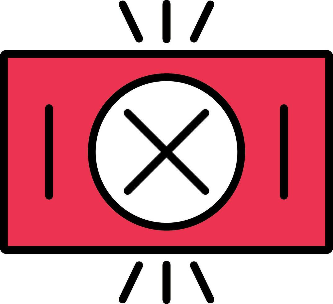 Red Card Line Filled Icon vector