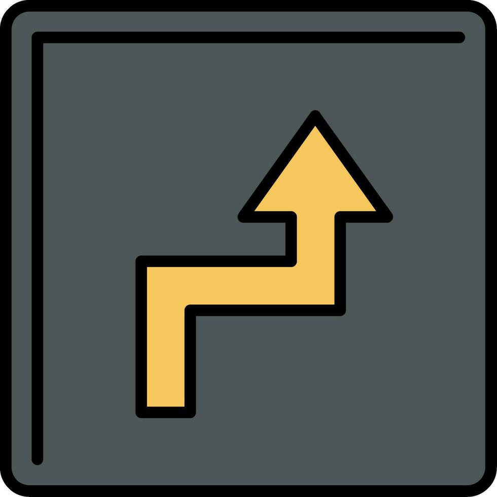 Zigzag Arrow Line Filled Icon vector