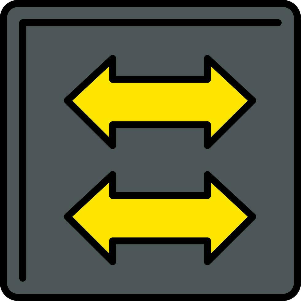 Double Arrow Line Filled Icon vector