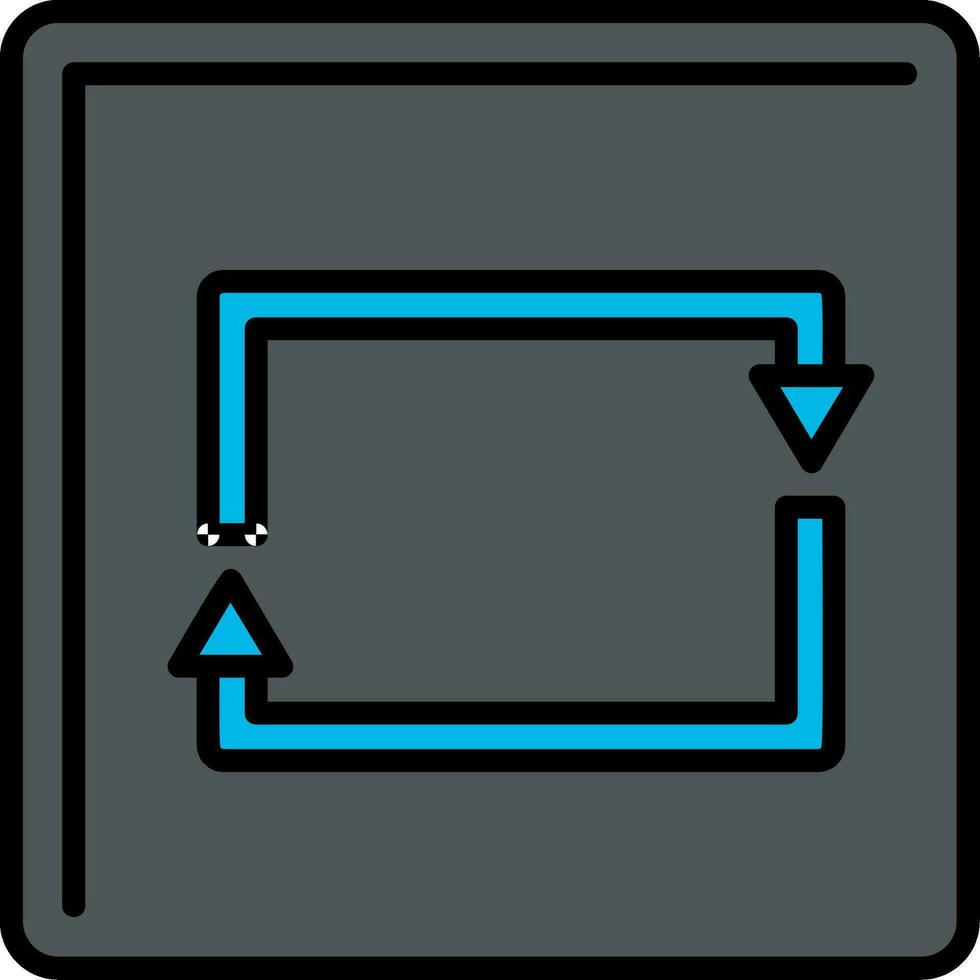 rectangular flecha línea lleno icono vector
