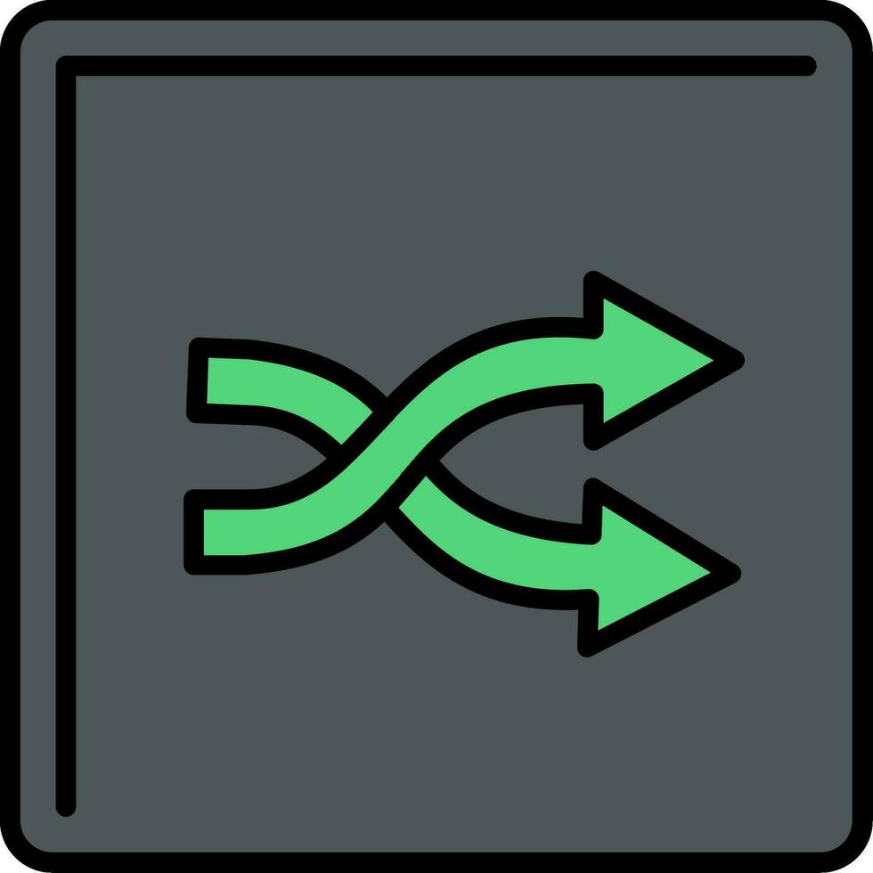 Shuffle Line Filled Icon vector