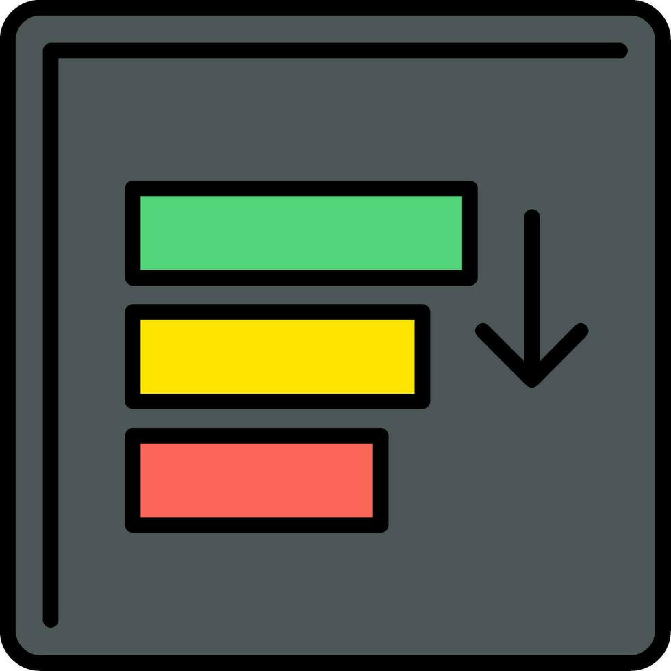 Sort Line Filled Icon vector