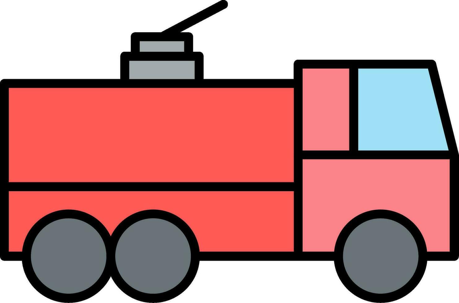 Fire Truck Line Filled Icon vector