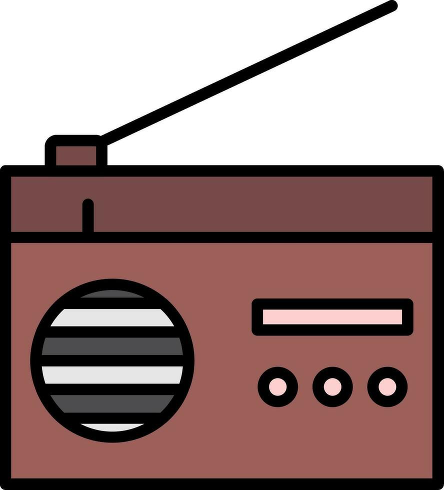 icono lleno de línea de radio vector