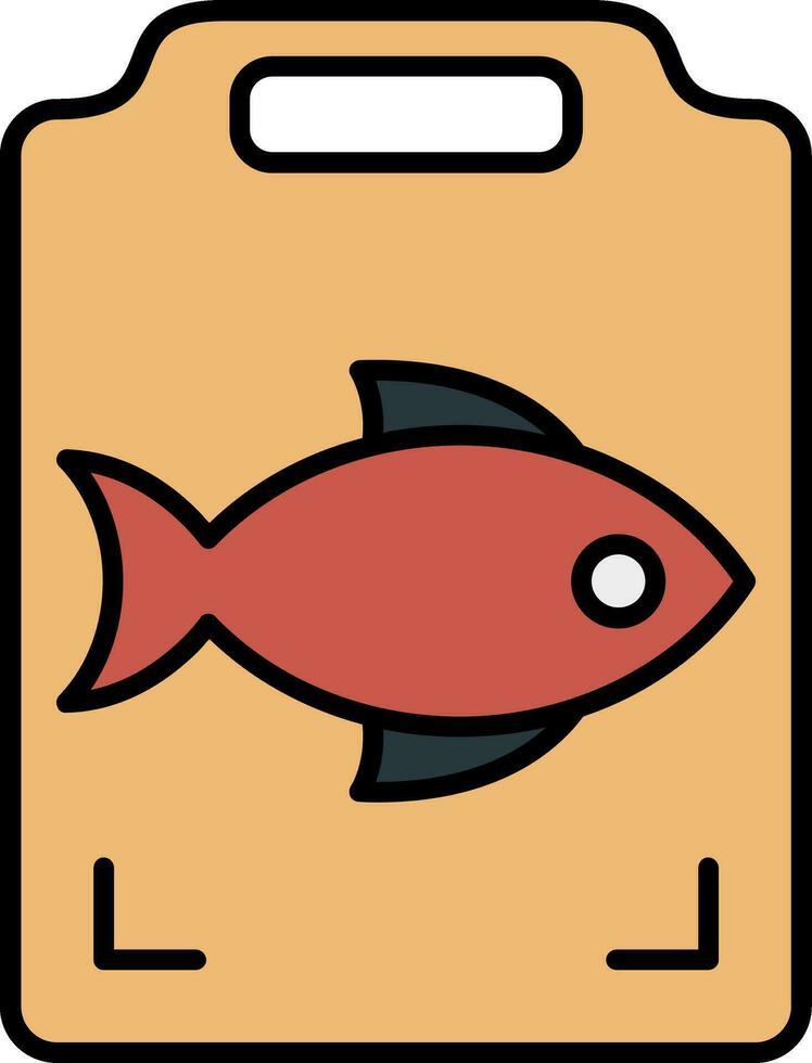 pescado Cocinando línea lleno icono vector