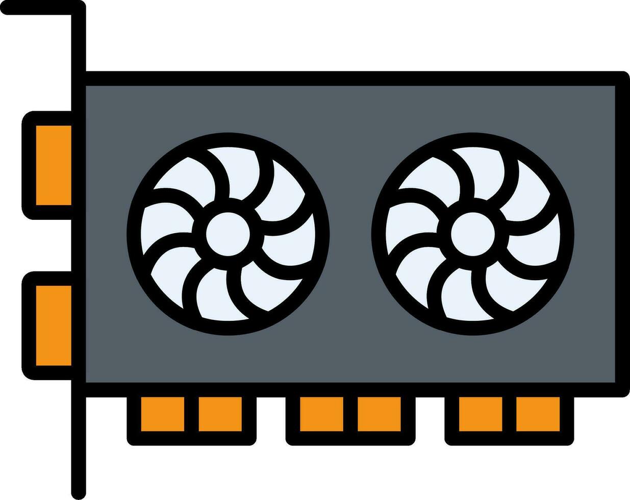 Graphic Card Line Filled Icon vector