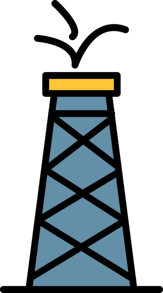 Oil Tower Line Filled Icon vector