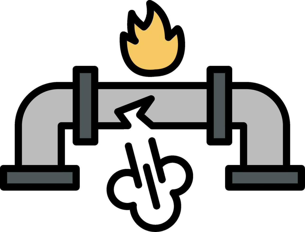Gas Leak Line Filled Icon vector
