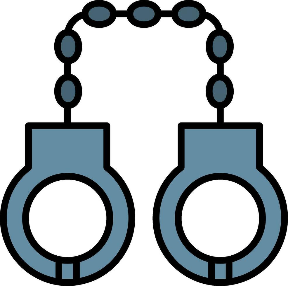 Handcuffs Line Filled Icon vector