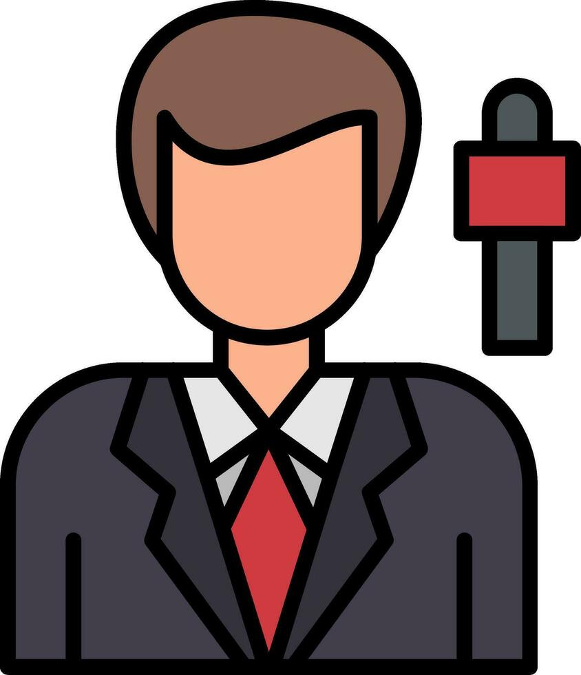 Journalist Line Filled Icon vector