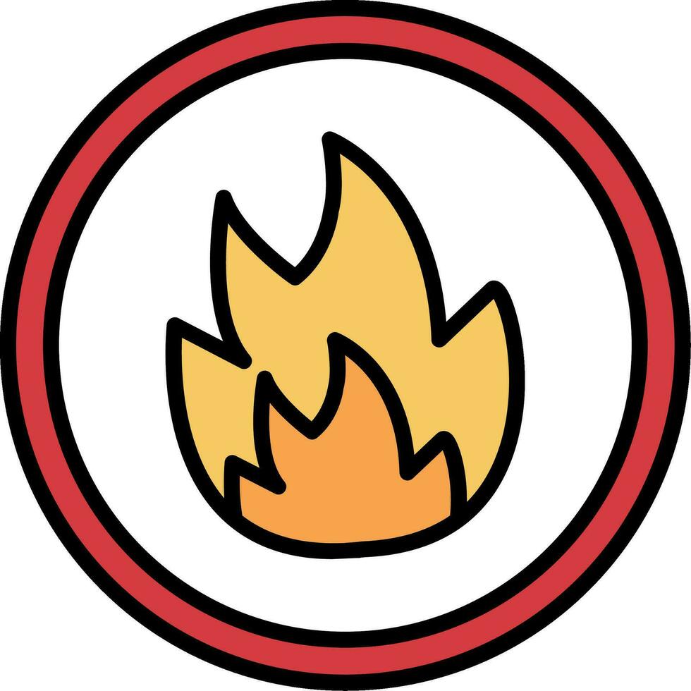 icono lleno de línea de fuego vector