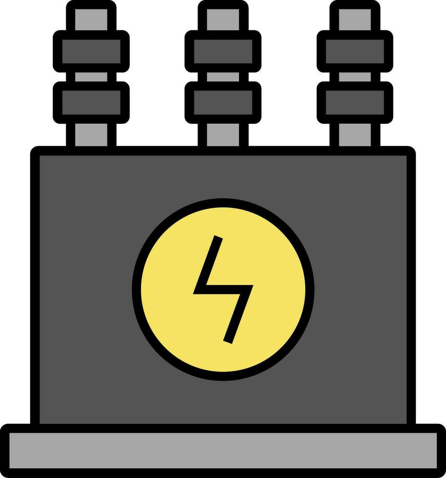 Power Transformer Line Filled Icon vector