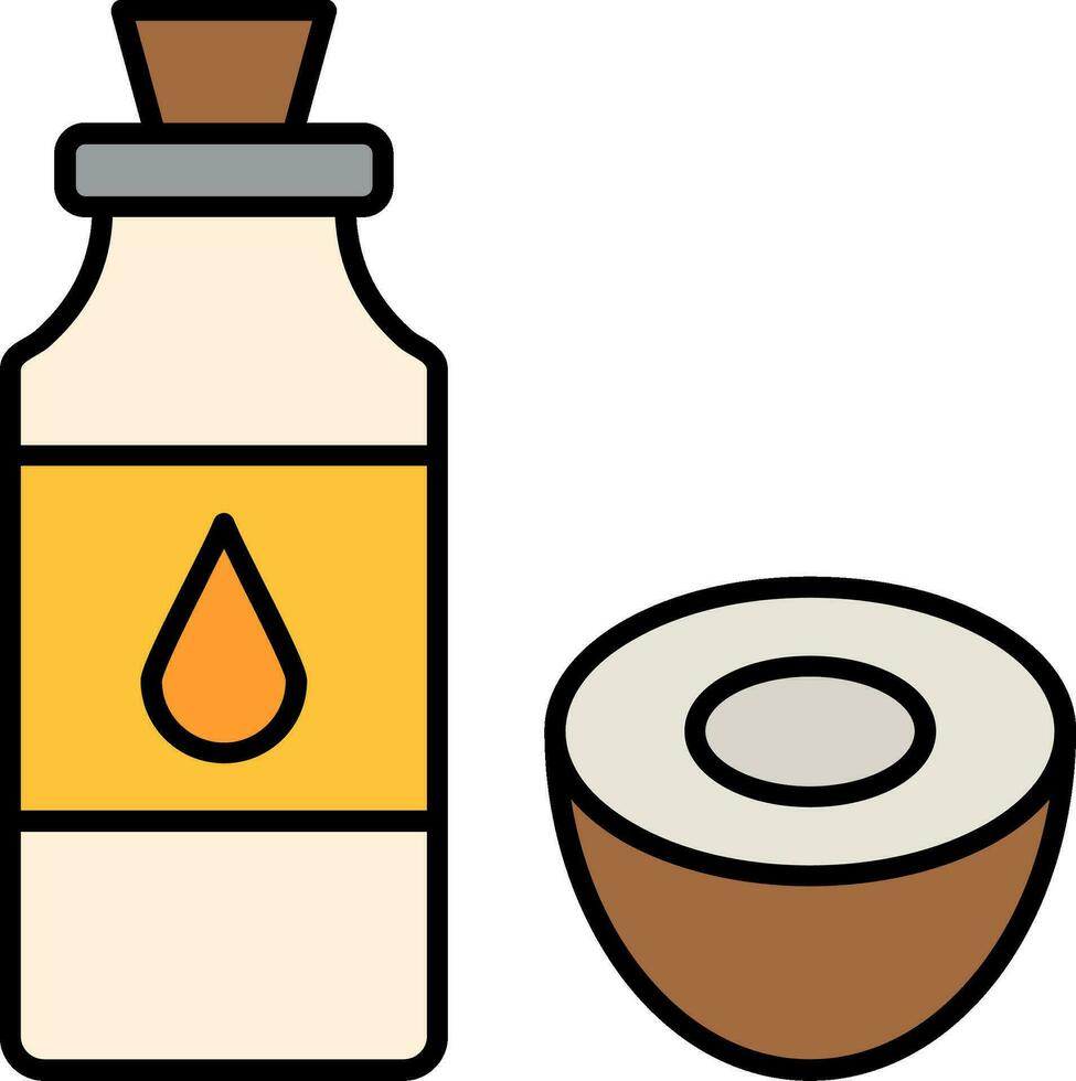 Coconut Oil Line Filled Icon vector