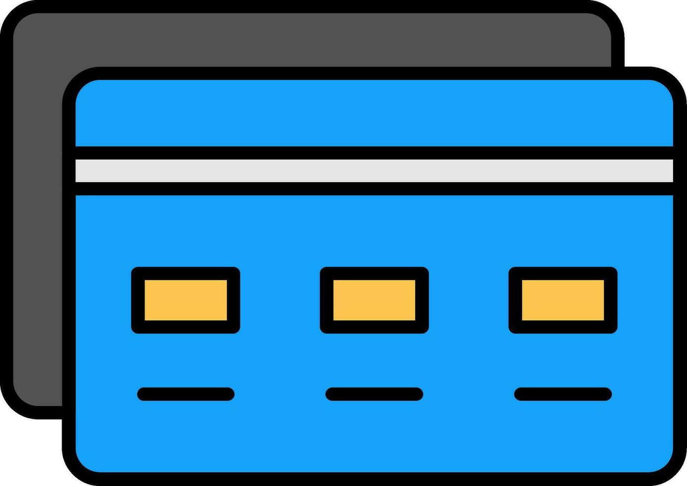 Bank Card Line Filled Icon vector