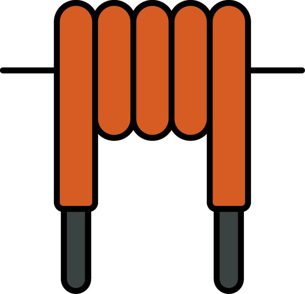 Inductor Line Filled Icon vector