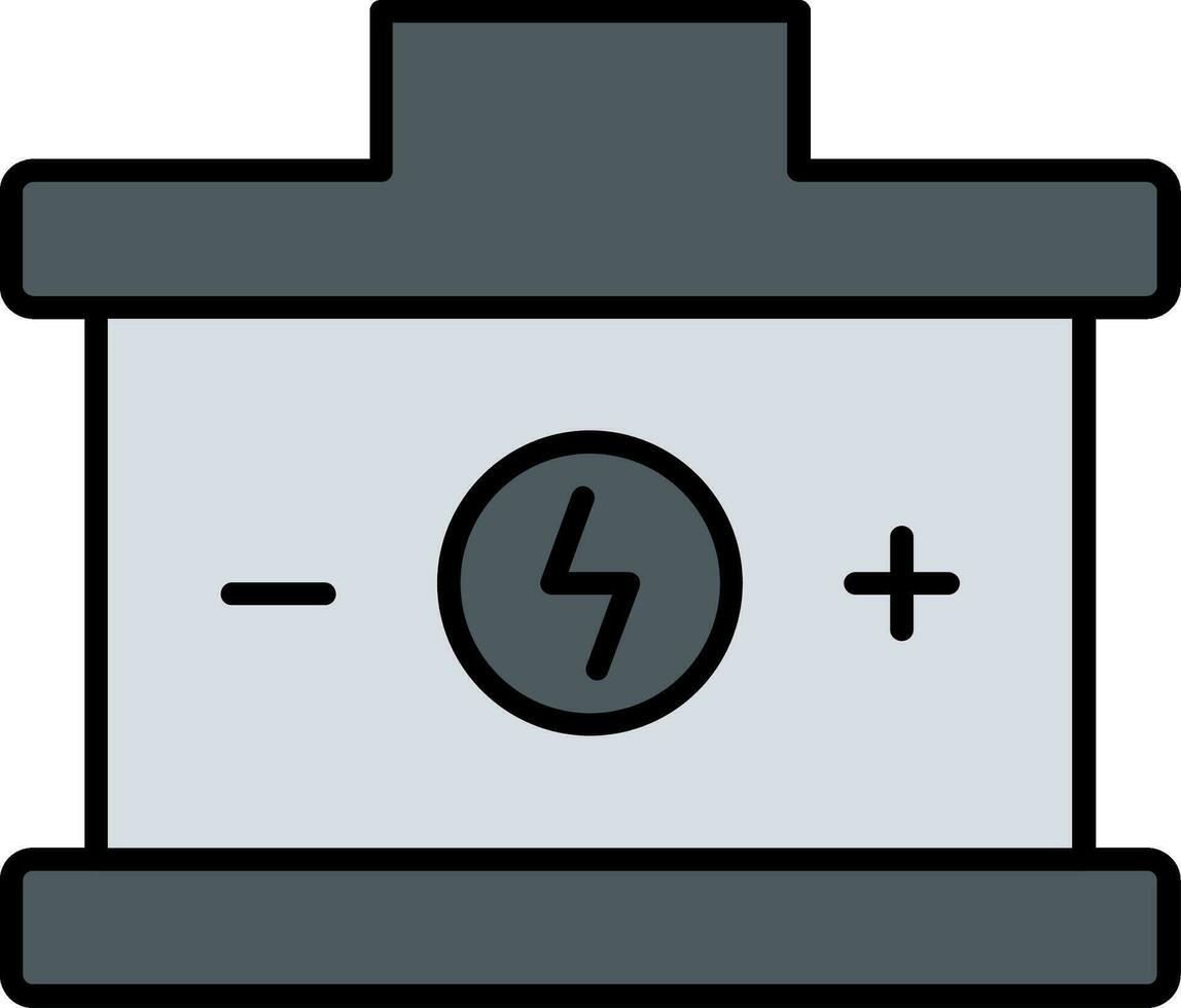 Battery Line Filled Icon vector