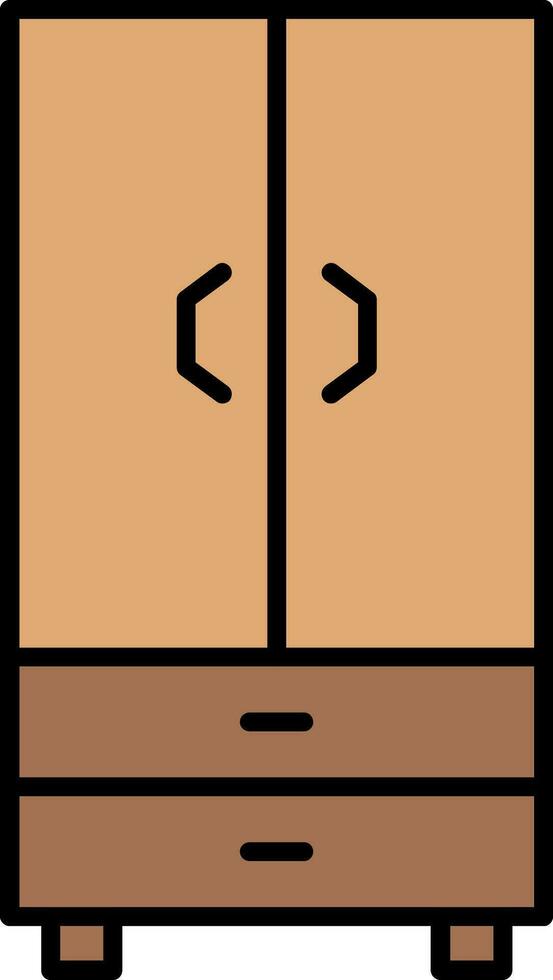 Cupboard Line Filled Icon vector