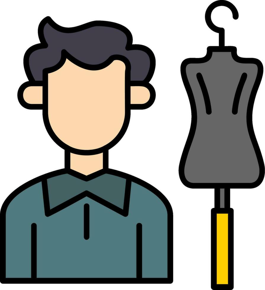 Tailor Line Filled Icon vector