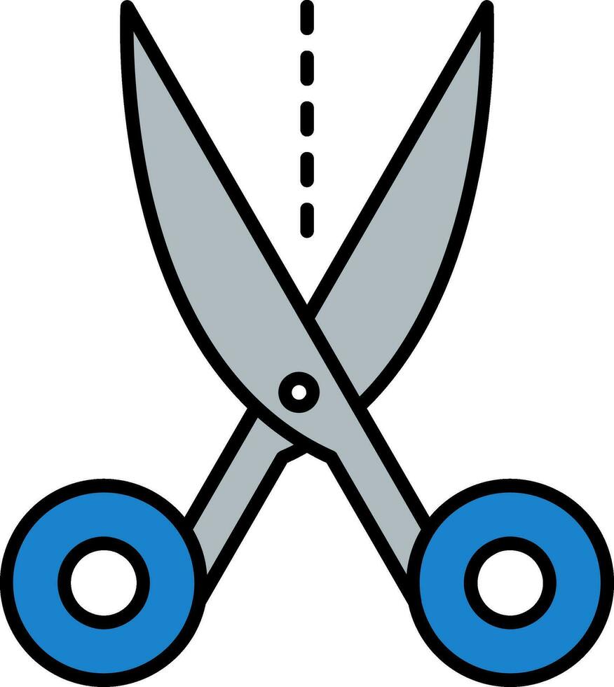 Scissors Line Filled Icon vector
