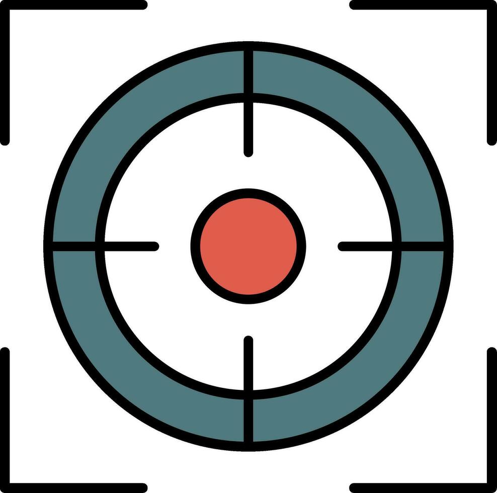 Focus Line Filled Icon vector