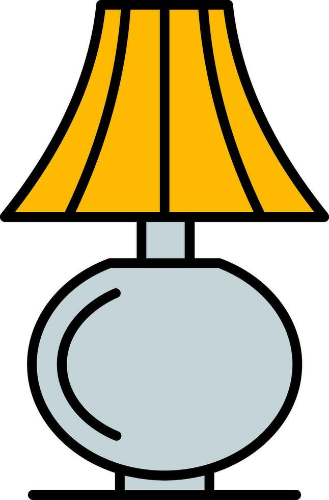 Table Lamp Line Filled Icon vector