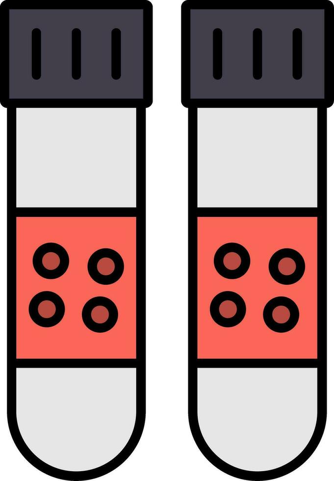 Test Tubes Line Filled Icon vector