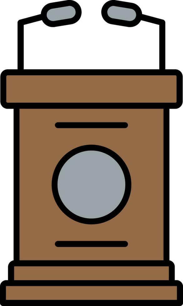 Lectern Line Filled Icon vector